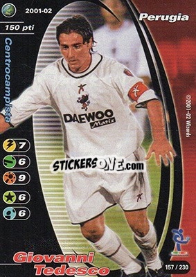 Sticker Giovanni Tedesco - Football Champions Italy 2001-2002 n. 157 - Wizards of The Coast