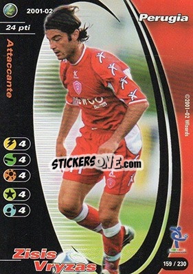 Sticker Zisis Vryzas - Football Champions Italy 2001-2002 n. 159 - Wizards of The Coast