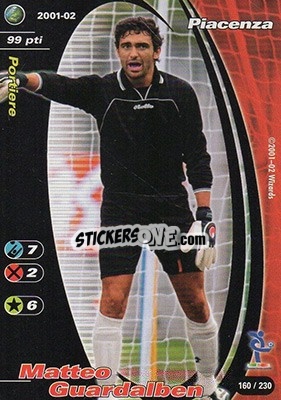 Sticker Matteo Guardalben - Football Champions Italy 2001-2002 n. 160 - Wizards of The Coast
