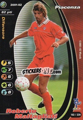 Sticker Roberto Maltagliati - Football Champions Italy 2001-2002 - Wizards of The Coast