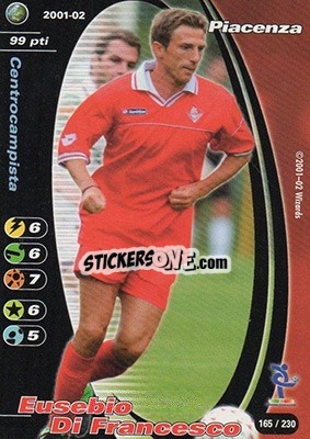 Sticker Eusebio Di Francesco - Football Champions Italy 2001-2002 - Wizards of The Coast