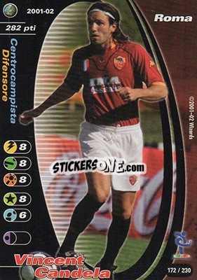 Sticker Vincent Candela - Football Champions Italy 2001-2002 - Wizards of The Coast