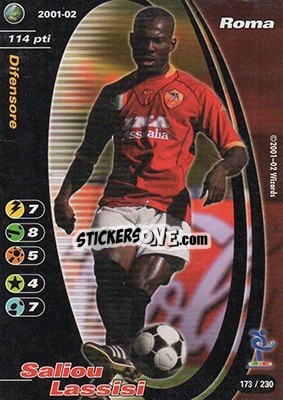 Figurina Saliou Lassisi - Football Champions Italy 2001-2002 n. 173 - Wizards of The Coast