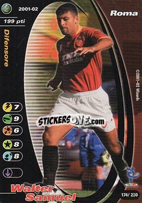 Sticker Walter Samuel - Football Champions Italy 2001-2002 n. 174 - Wizards of The Coast