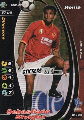 Sticker Sebastiano Siviglia - Football Champions Italy 2001-2002 n. 175 - Wizards of The Coast