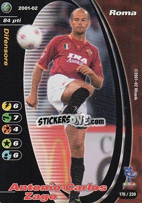 Sticker Antonio Carlos Zago - Football Champions Italy 2001-2002 n. 176 - Wizards of The Coast