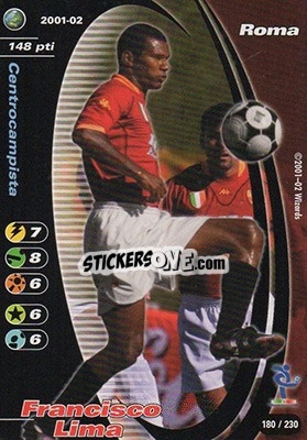 Sticker Francisco Lima - Football Champions Italy 2001-2002 n. 180 - Wizards of The Coast
