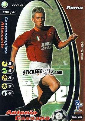 Sticker Antonio Cassano - Football Champions Italy 2001-2002 n. 183 - Wizards of The Coast