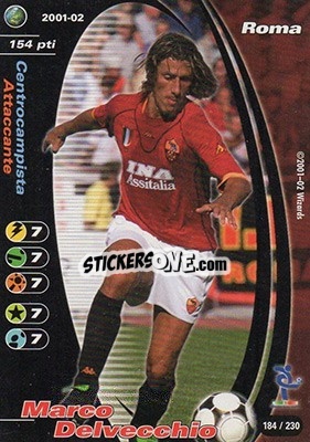 Sticker Marco Delvecchio - Football Champions Italy 2001-2002 n. 184 - Wizards of The Coast