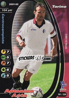Sticker Antonino Asta - Football Champions Italy 2001-2002 n. 191 - Wizards of The Coast