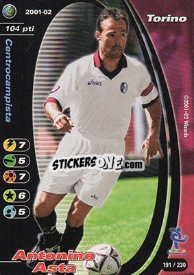 Sticker Antonino Asta - Football Champions Italy 2001-2002 - Wizards of The Coast