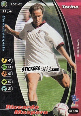 Sticker Riccardo Maspero - Football Champions Italy 2001-2002 n. 195 - Wizards of The Coast