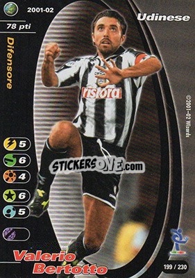 Sticker Valerio Bertotto - Football Champions Italy 2001-2002 n. 199 - Wizards of The Coast