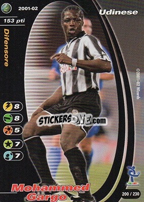 Sticker Mohammed Gargo - Football Champions Italy 2001-2002 n. 200 - Wizards of The Coast