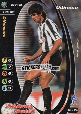 Sticker Andrea Sottil - Football Champions Italy 2001-2002 n. 201 - Wizards of The Coast