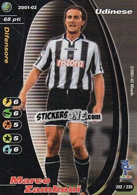Sticker Marco Zamboni - Football Champions Italy 2001-2002 n. 202 - Wizards of The Coast
