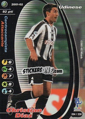 Sticker Christian Diaz - Football Champions Italy 2001-2002 - Wizards of The Coast