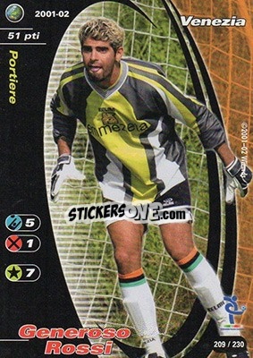 Sticker Generoso Rossi - Football Champions Italy 2001-2002 n. 209 - Wizards of The Coast