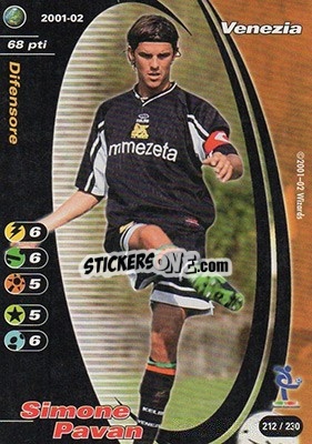 Sticker Simone Pavan - Football Champions Italy 2001-2002 n. 212 - Wizards of The Coast