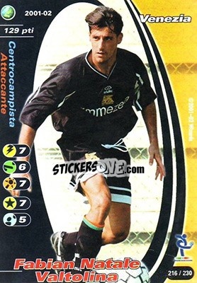 Sticker Fabian Valtolina - Football Champions Italy 2001-2002 - Wizards of The Coast