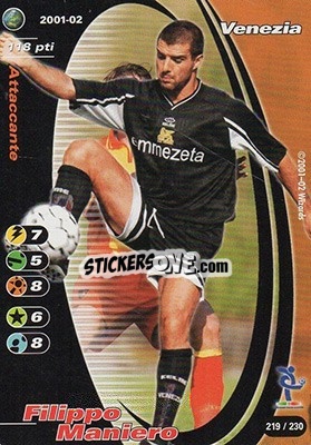 Figurina Filippo Maniero - Football Champions Italy 2001-2002 - Wizards of The Coast