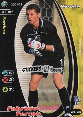 Sticker Fabrizio Ferron - Football Champions Italy 2001-2002 - Wizards of The Coast