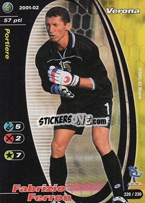 Sticker Fabrizio Ferron - Football Champions Italy 2001-2002 n. 220 - Wizards of The Coast