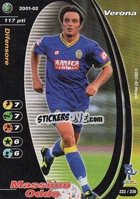 Sticker Massimo Oddo - Football Champions Italy 2001-2002 - Wizards of The Coast