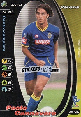 Sticker Paolo Cannavaro - Football Champions Italy 2001-2002 n. 224 - Wizards of The Coast