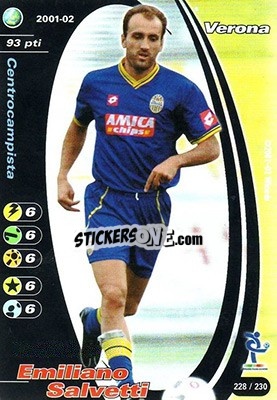 Figurina Emiliano Salvetti - Football Champions Italy 2001-2002 - Wizards of The Coast