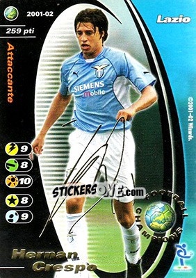 Sticker Hernan Crespo - Football Champions Italy 2001-2002 n. P3 - Wizards of The Coast