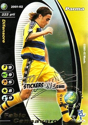 Sticker Fabio Cannavaro - Football Champions Italy 2001-2002 n. P4 - Wizards of The Coast