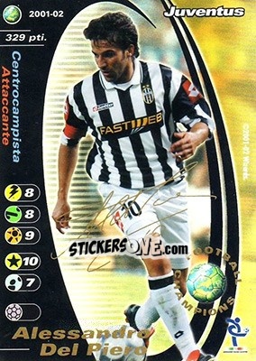 Sticker Alessandro Del Piero - Football Champions Italy 2001-2002 n. PZ1 - Wizards of The Coast