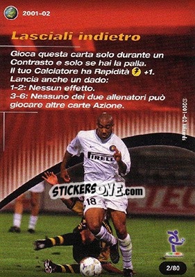 Sticker Lasciali indietro - Football Champions Italy 2001-2002 n. T2 - Wizards of The Coast