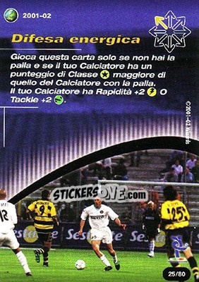 Sticker Difesa energica - Football Champions Italy 2001-2002 n. T25 - Wizards of The Coast