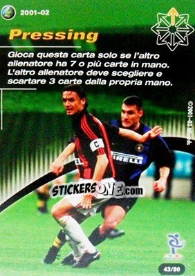Sticker Pressing - Football Champions Italy 2001-2002 n. T43 - Wizards of The Coast