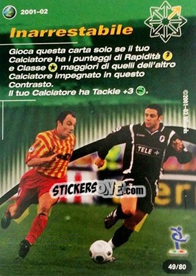 Sticker Inarrestabile - Football Champions Italy 2001-2002 n. T49 - Wizards of The Coast
