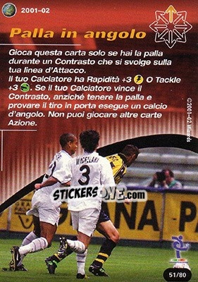 Sticker Palla In Angolo - Football Champions Italy 2001-2002 n. T51 - Wizards of The Coast