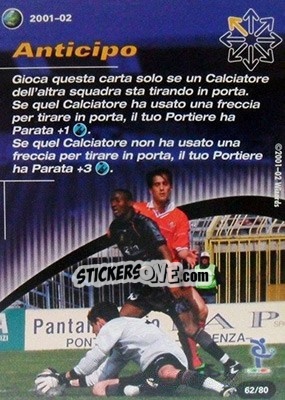 Sticker Anticipo - Football Champions Italy 2001-2002 n. T62 - Wizards of The Coast