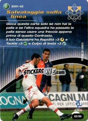Figurina Salvataggio sulla linea - Football Champions Italy 2001-2002 - Wizards of The Coast
