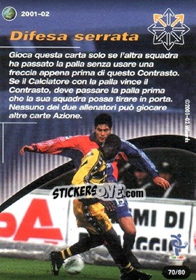 Sticker Difesa serrata - Football Champions Italy 2001-2002 n. T70 - Wizards of The Coast