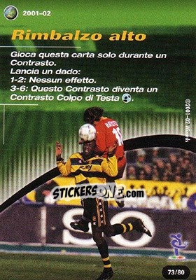 Sticker Rimbalzo alto - Football Champions Italy 2001-2002 n. T73 - Wizards of The Coast