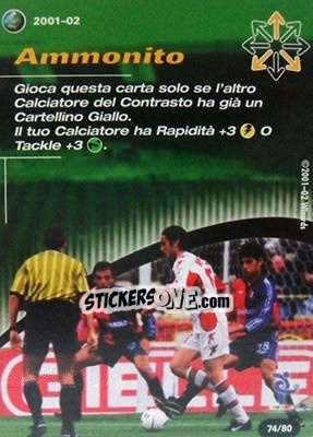 Sticker Ammonito - Football Champions Italy 2001-2002 n. T74 - Wizards of The Coast