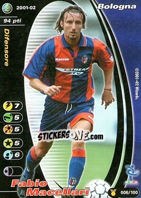 Sticker Fabio Macellari - Football Champions Italy 2001-2002 - Wizards of The Coast
