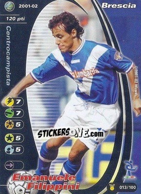 Sticker Emanuele Filippini - Football Champions Italy 2001-2002 - Wizards of The Coast