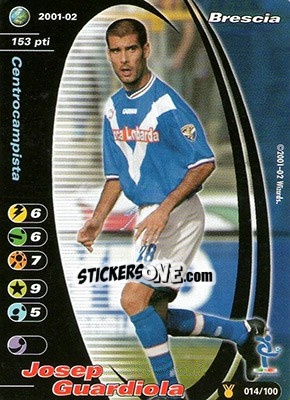 Sticker Joseph Guardiola - Football Champions Italy 2001-2002 n. u14 - Wizards of The Coast