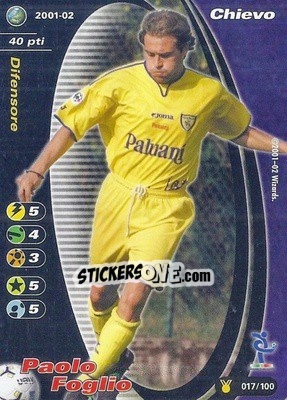 Sticker Paolo Foglio - Football Champions Italy 2001-2002 - Wizards of The Coast