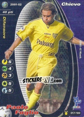 Sticker Paolo Foglio - Football Champions Italy 2001-2002 n. u17 - Wizards of The Coast