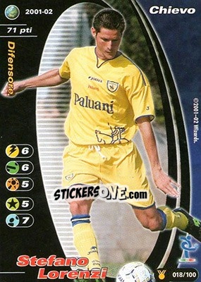 Sticker Stefano Lorenzi - Football Champions Italy 2001-2002 n. u18 - Wizards of The Coast