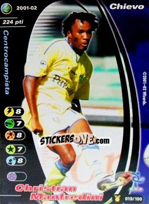 Sticker Christian Manfredini - Football Champions Italy 2001-2002 n. u19 - Wizards of The Coast
